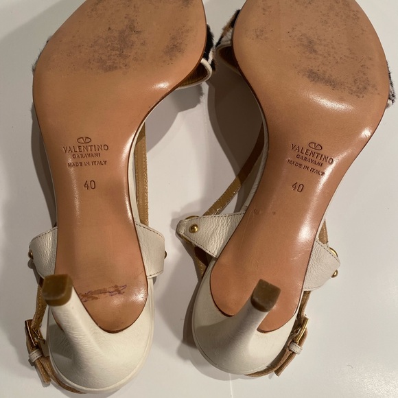 Valentino Garavani Cream Heels/Sandals pony hair leopard print - Picture 5 of 6